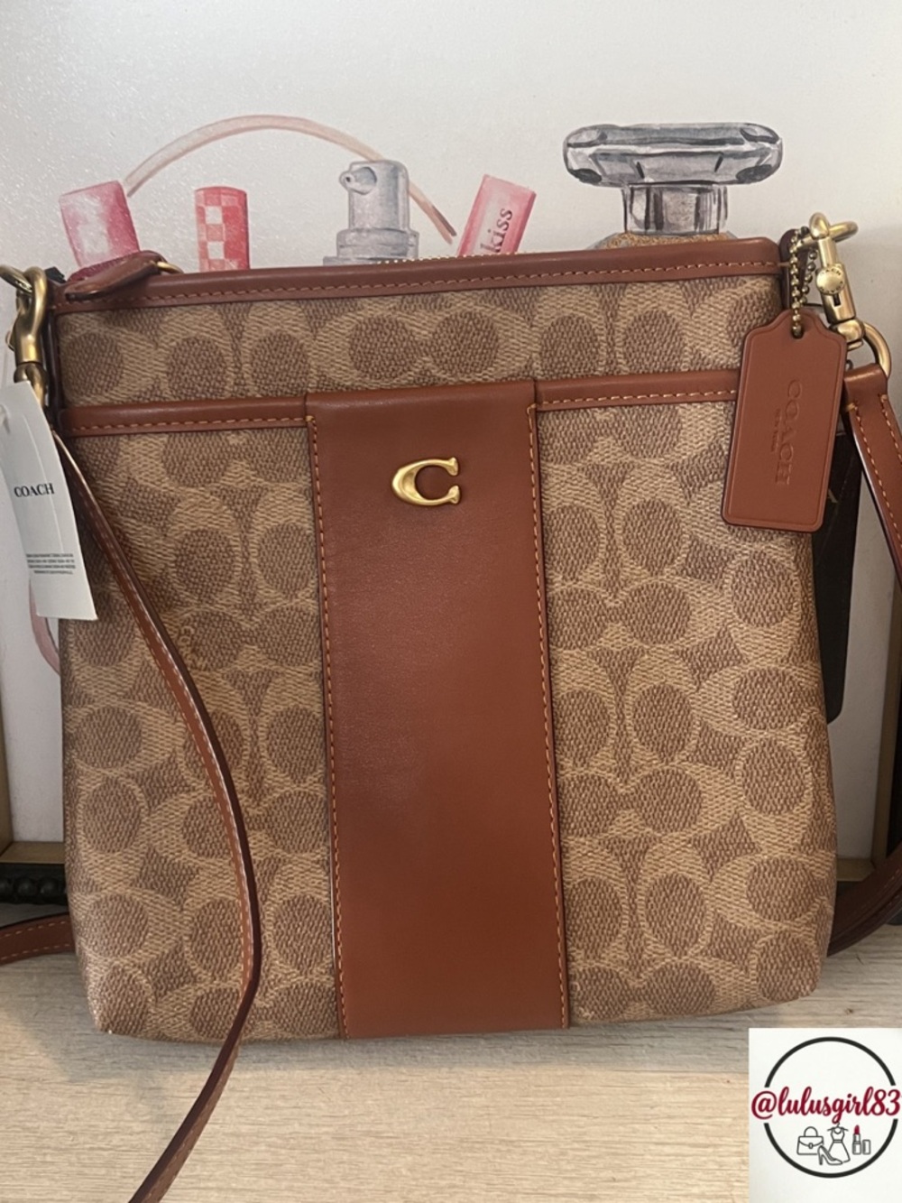 Coach Kitt Messenger Bag in Signature Canvas - Tan/Caramel CC533 NWT